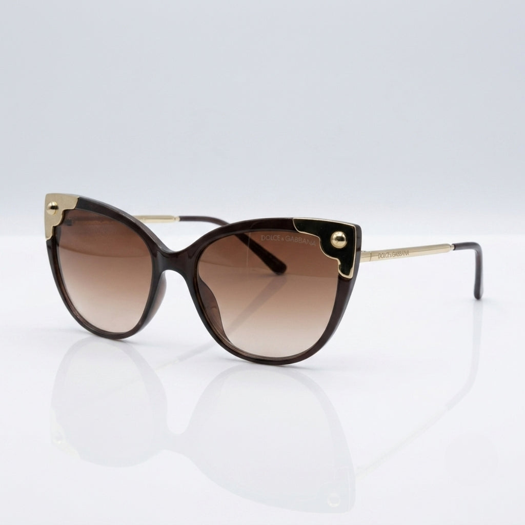Dolce & Gabbana Brown Cat Eye Gradient Sunglasses for Women