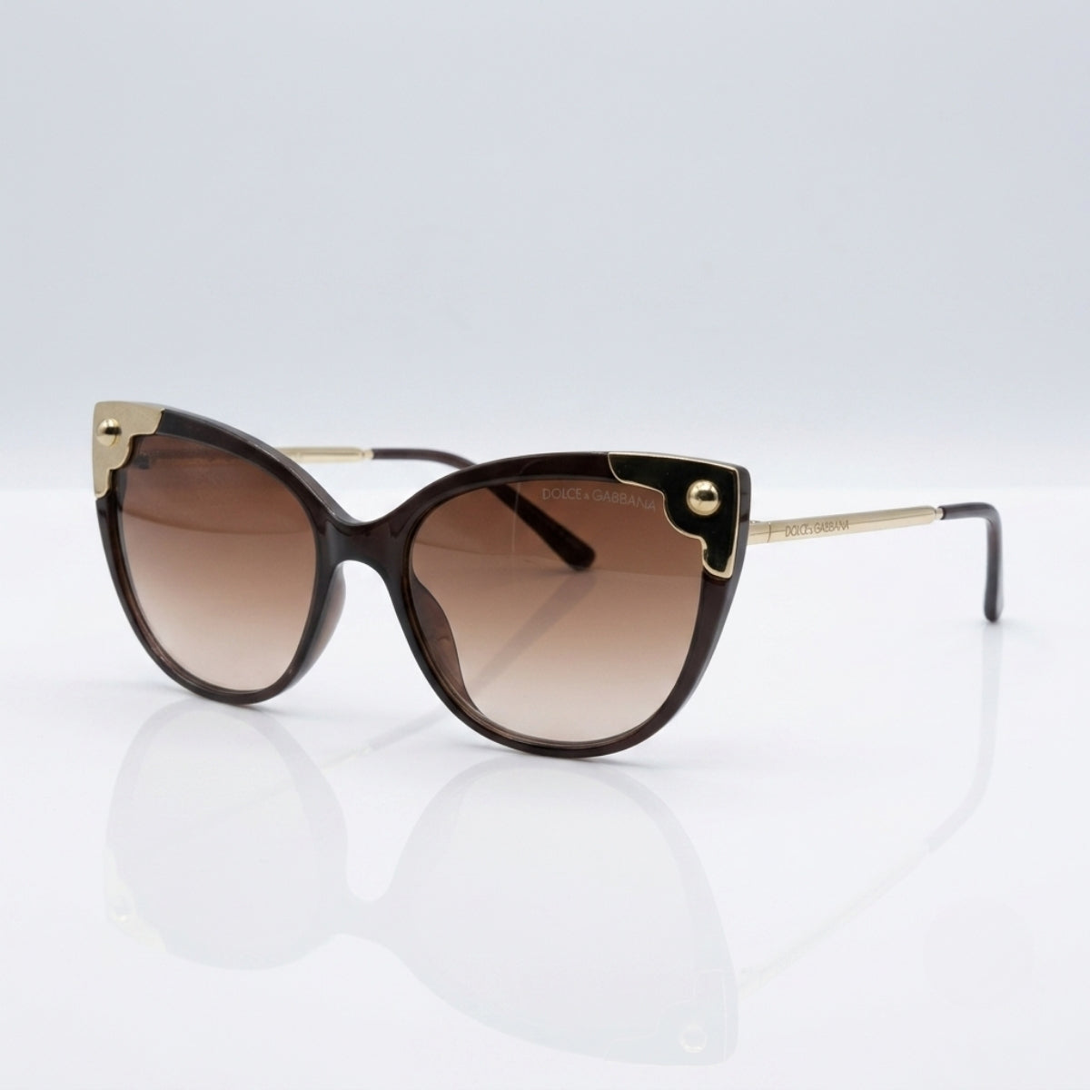 Dolce & Gabbana Brown Cat Eye Gradient Sunglasses for Women