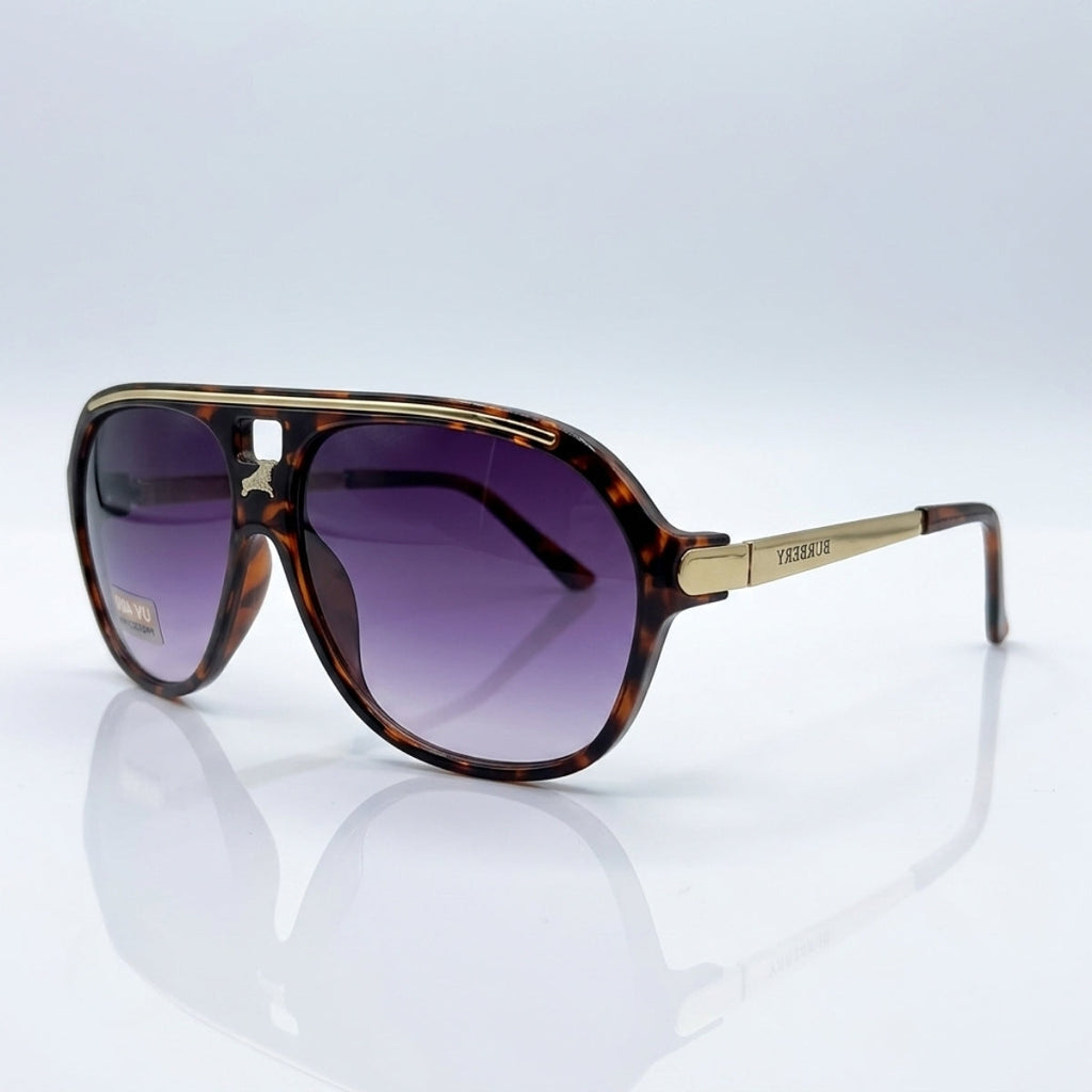 Burberry Tortoise Aviator Purple Gradient Sunglasses