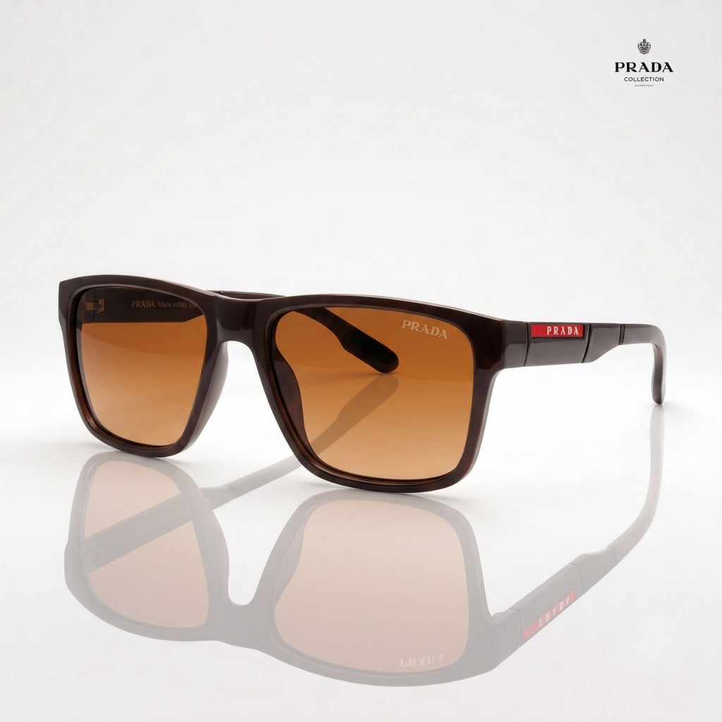 Prada Brown Square UV400 Sunglasses for Men & Women