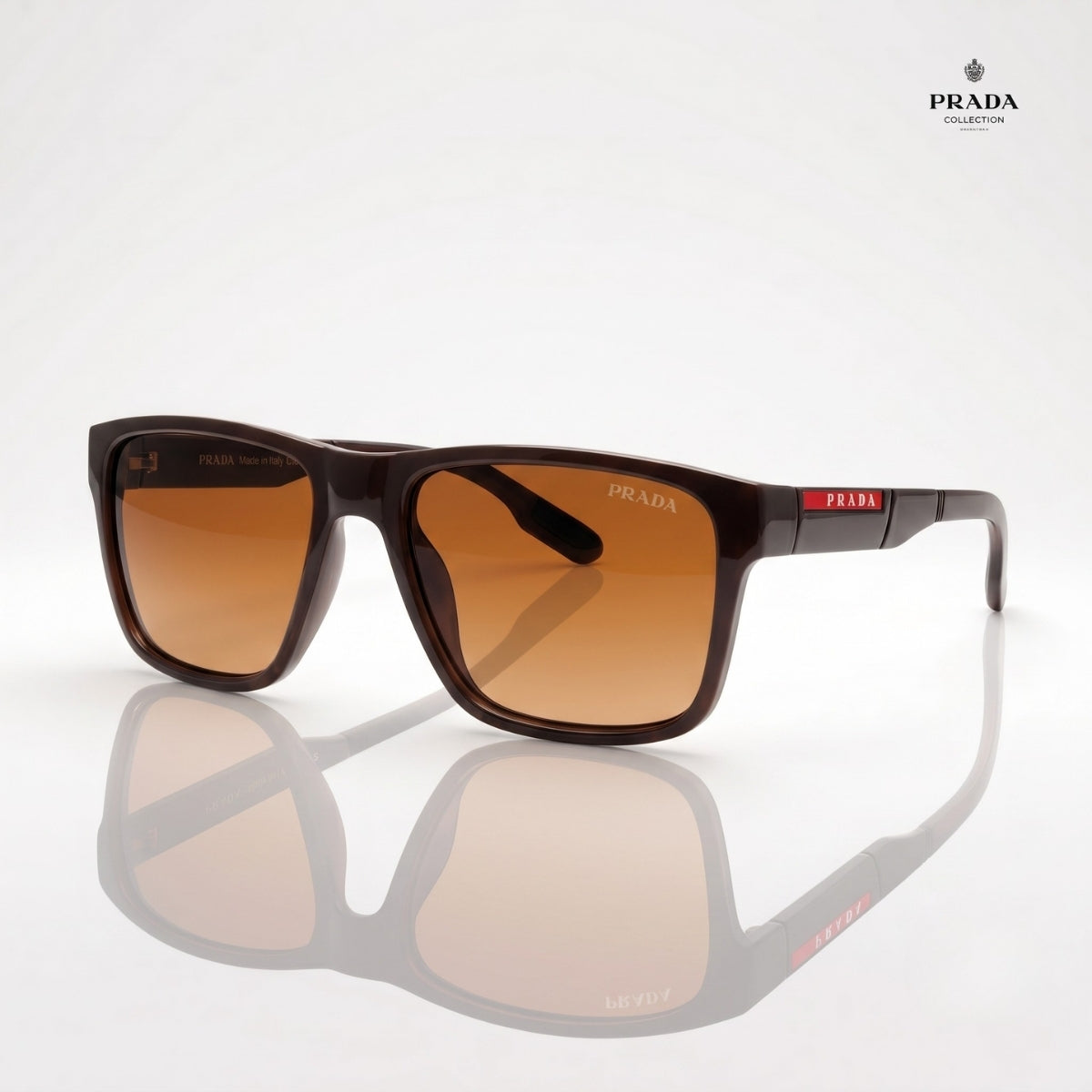 Prada Brown Square UV400 Sunglasses for Men & Women