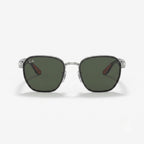 Ray-Ban Square Green Lens Silver Metal Sunglasses