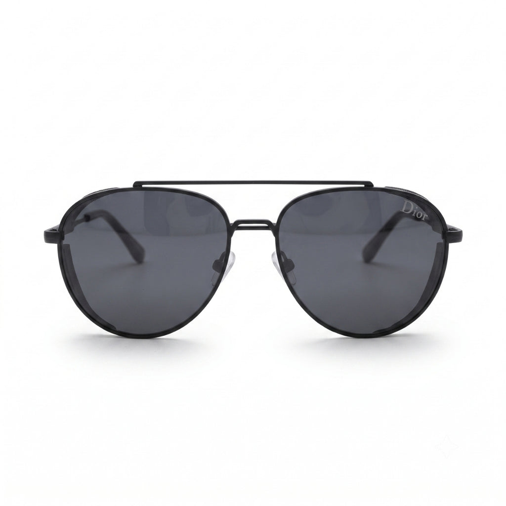 Dior Black Aviator Smoke Lens Metal Sunglasses