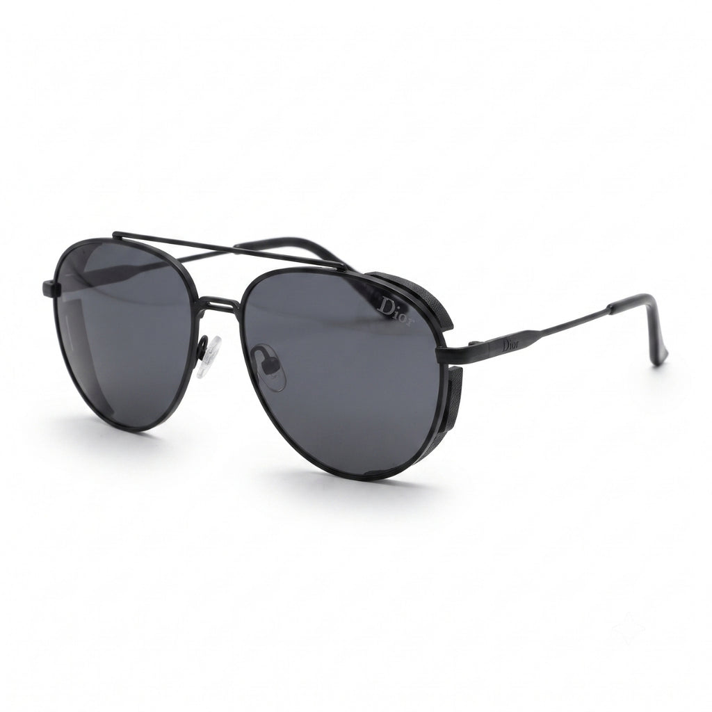 Dior Black Aviator Smoke Lens Metal Sunglasses