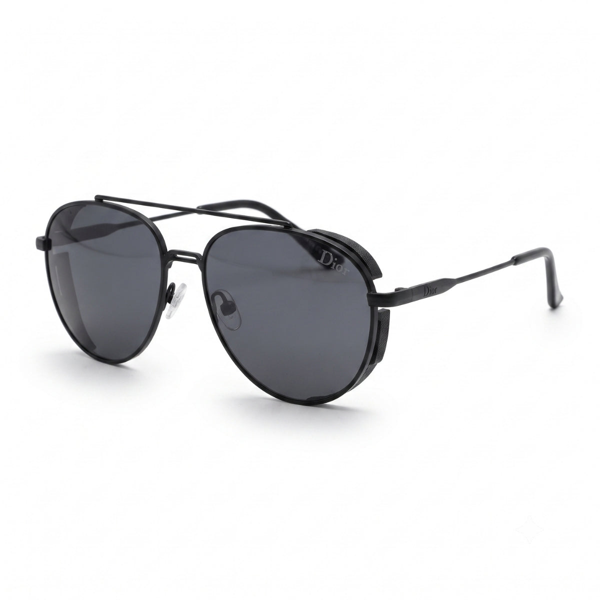 Dior Black Aviator Smoke Lens Metal Sunglasses