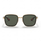 Ray-Ban Square Green Lens Gold Black Sunglasses