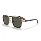 Ray-Ban Square Green Lens Gold Black Sunglasses