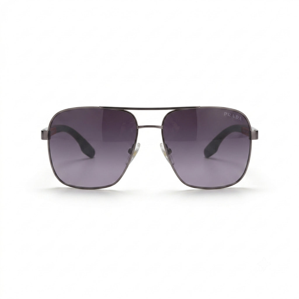 Prada Square Aviator Purple Gradient Gunmetal Sunglasses
