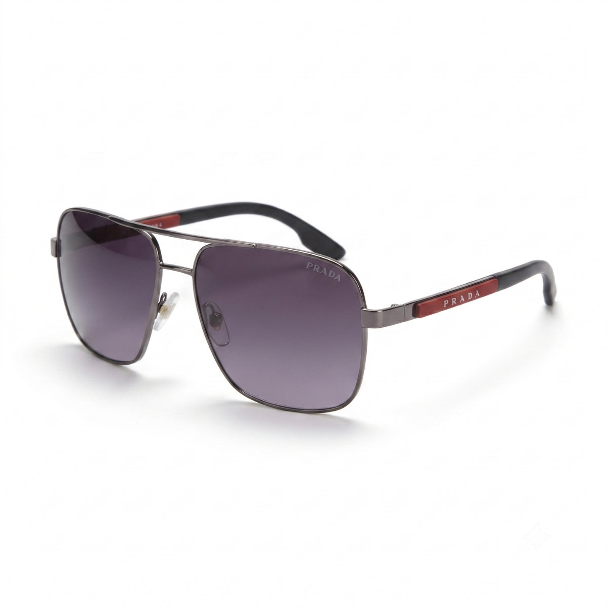 Prada Square Aviator Purple Gradient Gunmetal Sunglasses