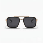 Luxury Square Aviator Black Lens Gold Sunglasses