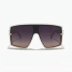 Oversized Square Purple Gradient White Shield Sunglasses