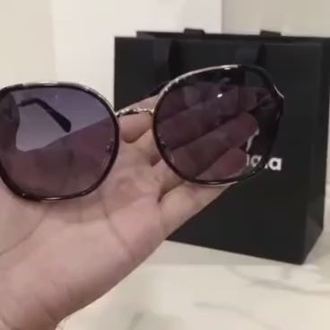 Women's Geometric Purple Gradient Sunglasses Metal Frame